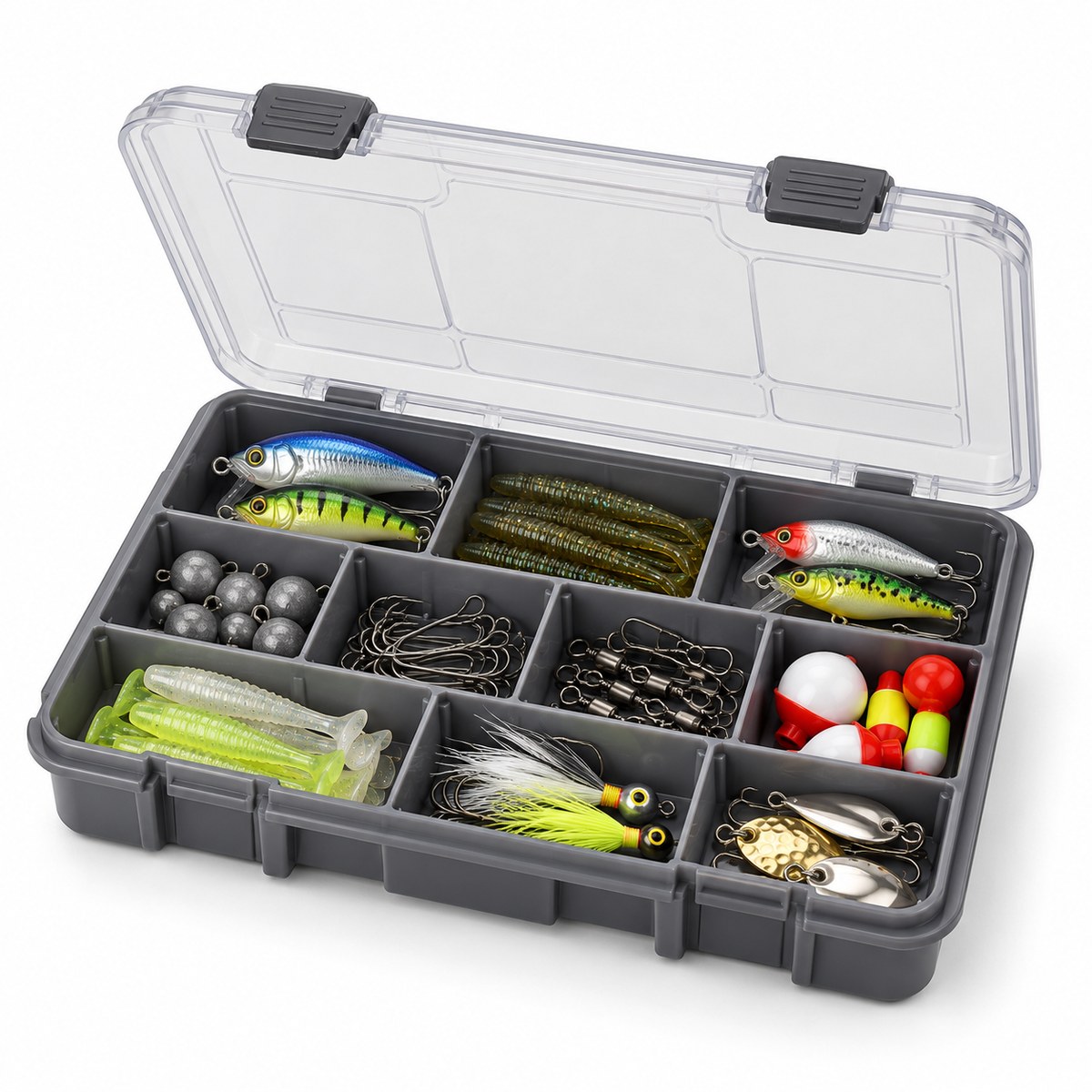 Example category image of Fishing tackle organizer; exact Amazon listing match is unverified