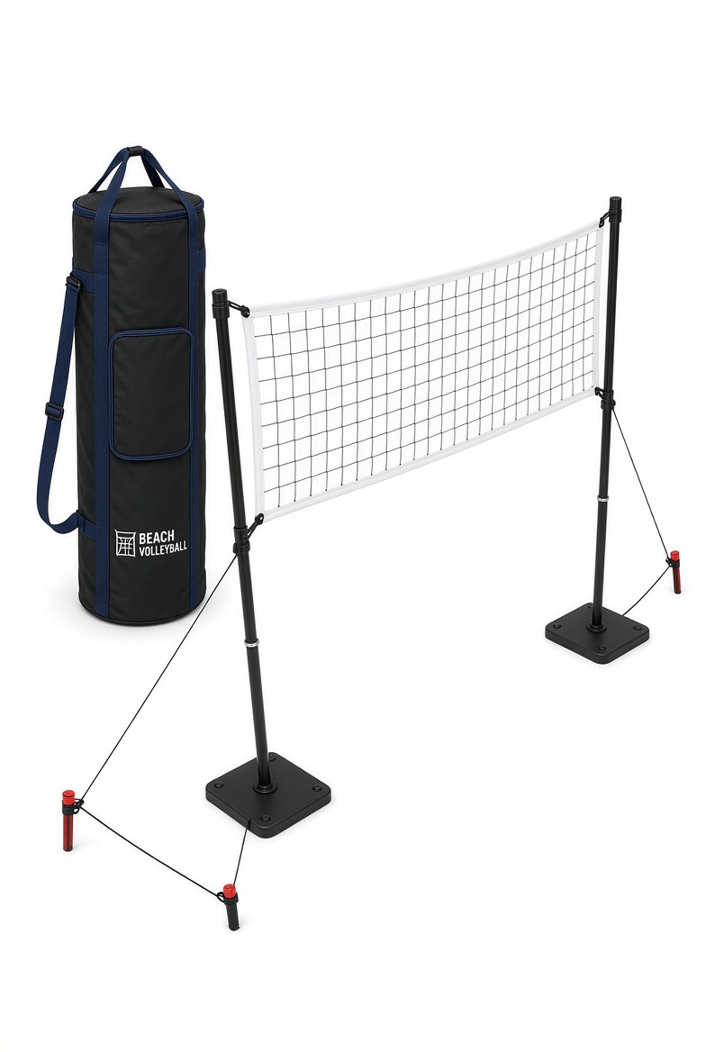 Example category image of Portable beach volleyball net; exact Amazon listing match is unverified