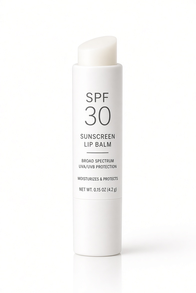 Example category image of SPF lip balm; exact Amazon listing match is unverified