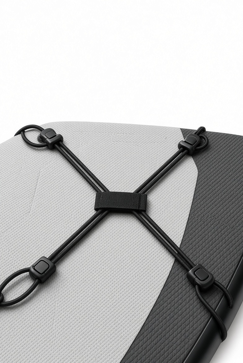 Example category image of SUP deck bungee storage; exact Amazon listing match is unverified